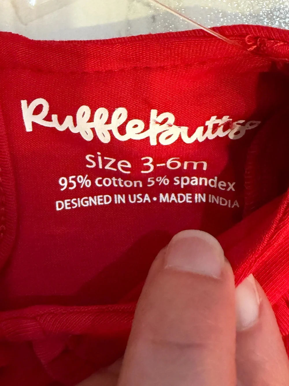 NWT RuffleButts Vibrant Red Long Sleeve Ruffled Peter Pan Collar Bodysuit 3-6M